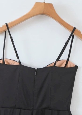 Dantel Detaylı Siyah Gotik Büstiyer Elbise - Görsel 5