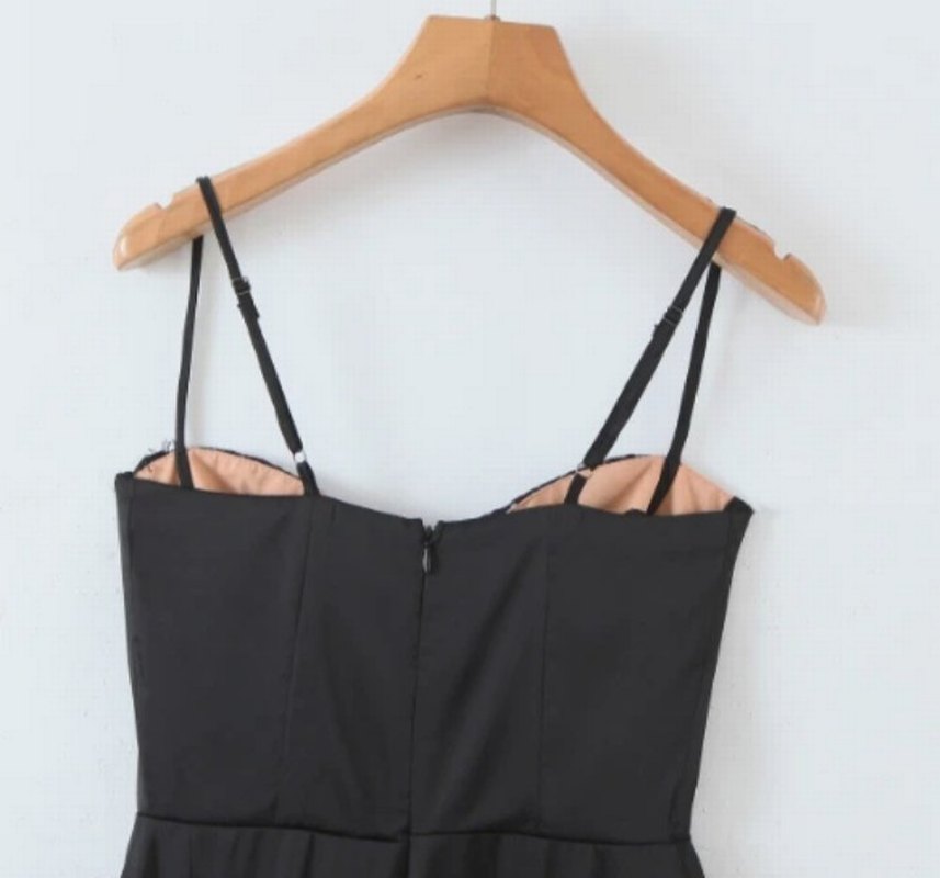 Dantel Detaylı Siyah Gotik Büstiyer Elbise - Görsel 5