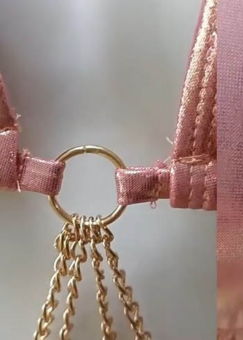 Zincir Detaylı Parlak Pembe Bikini - Görsel 4