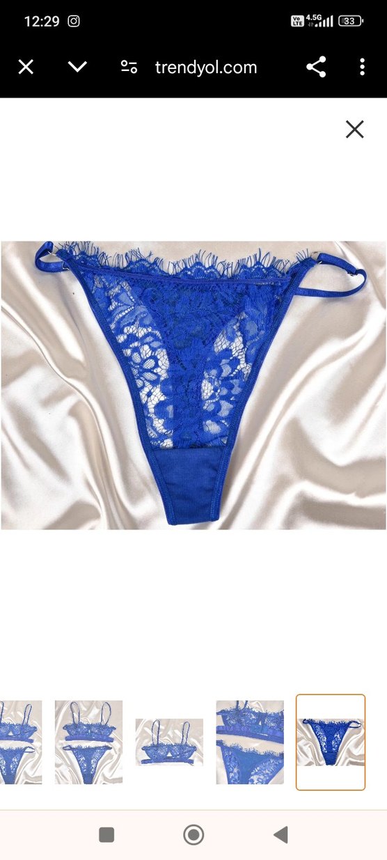 Lacivert Dantel Bohem Parisian Sütyen Takımı - Görsel 3