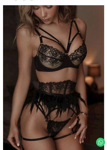 m Beden Dantel İşlemeli Siyah Gotik iç çamaşırı takımı