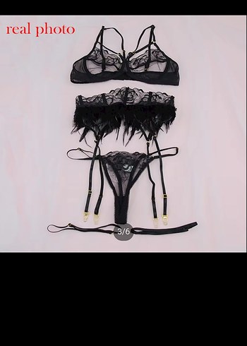 Dantel İşlemeli Siyah Gotik iç çamaşırı takımı - Görsel 7