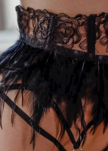 Dantel İşlemeli Siyah Gotik iç çamaşırı takımı - Görsel 9
