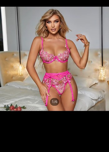 İşlemeli Mini Pembe Bohem Destekli Sütyen Takımı - Görsel 4