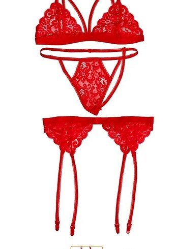 Nakışlı Kırmızı Bohem Minimalist Sütyen - Görsel 7