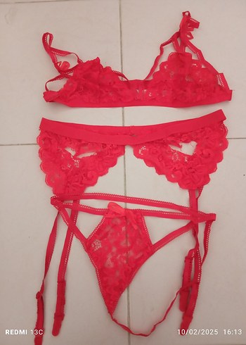 Nakışlı Kırmızı Bohem Minimalist Sütyen - Görsel 9