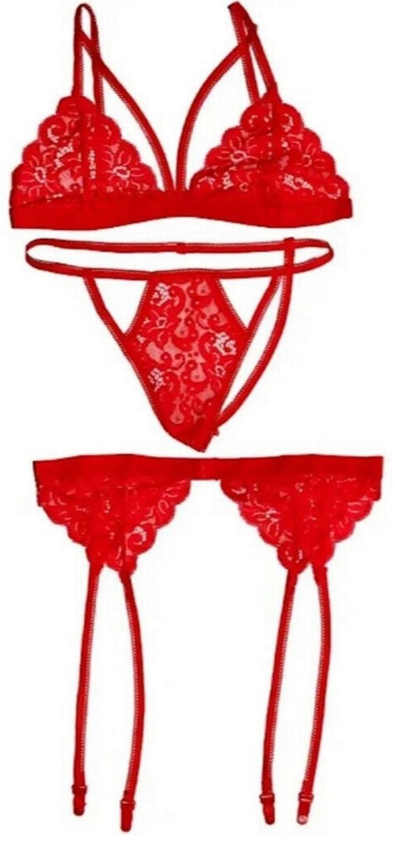 Nakışlı Kırmızı Bohem Minimalist Sütyen - Görsel 3