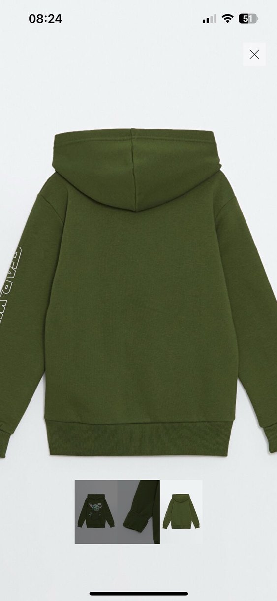 Erkek Çocuk Kapüşonlu Sweatshirt Star Wars Baskılı - Görsel 2