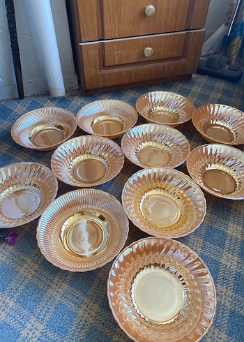 Bej Parlak 11 Parça Tabak Seti - Görsel 3