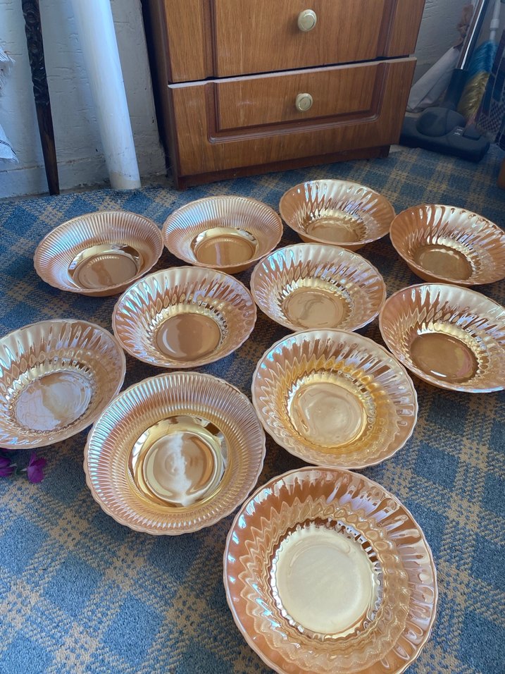 Bej Parlak 11 Parça Tabak Seti - Görsel 3