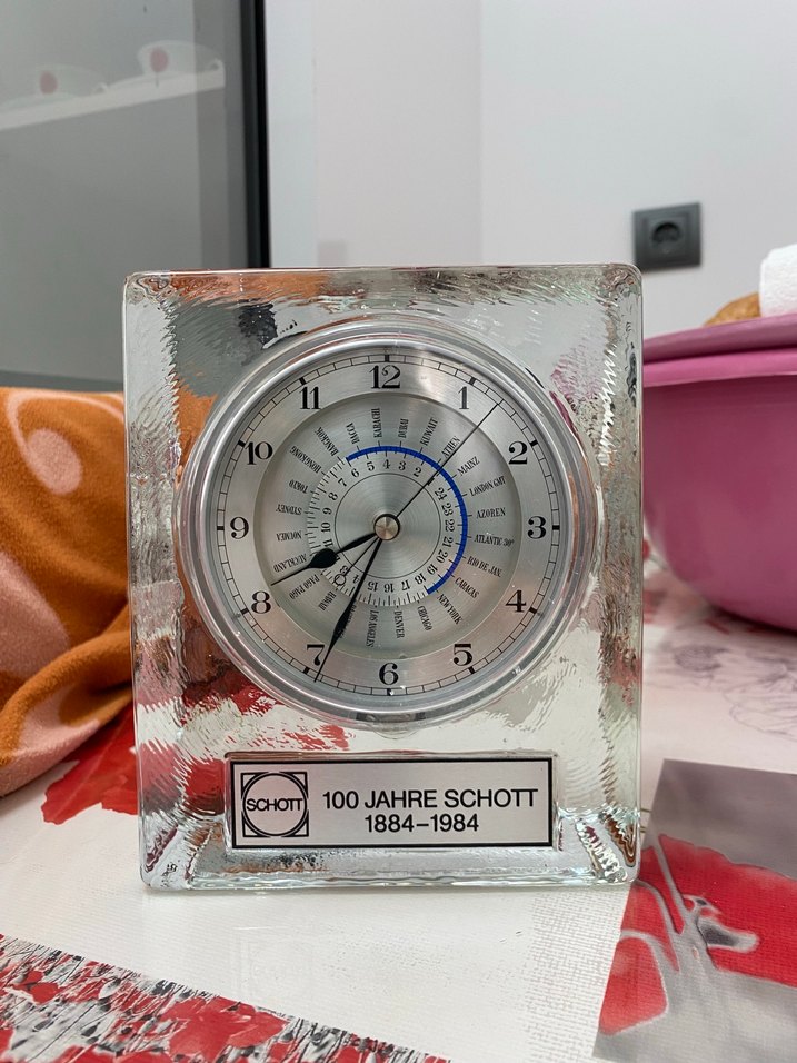 Schott Vintage Alman Buz Blok Dünya Saati - Görsel 2