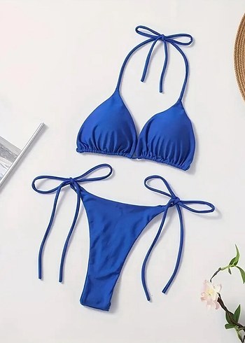 Mavi İpli Kadın Bikini Takımı