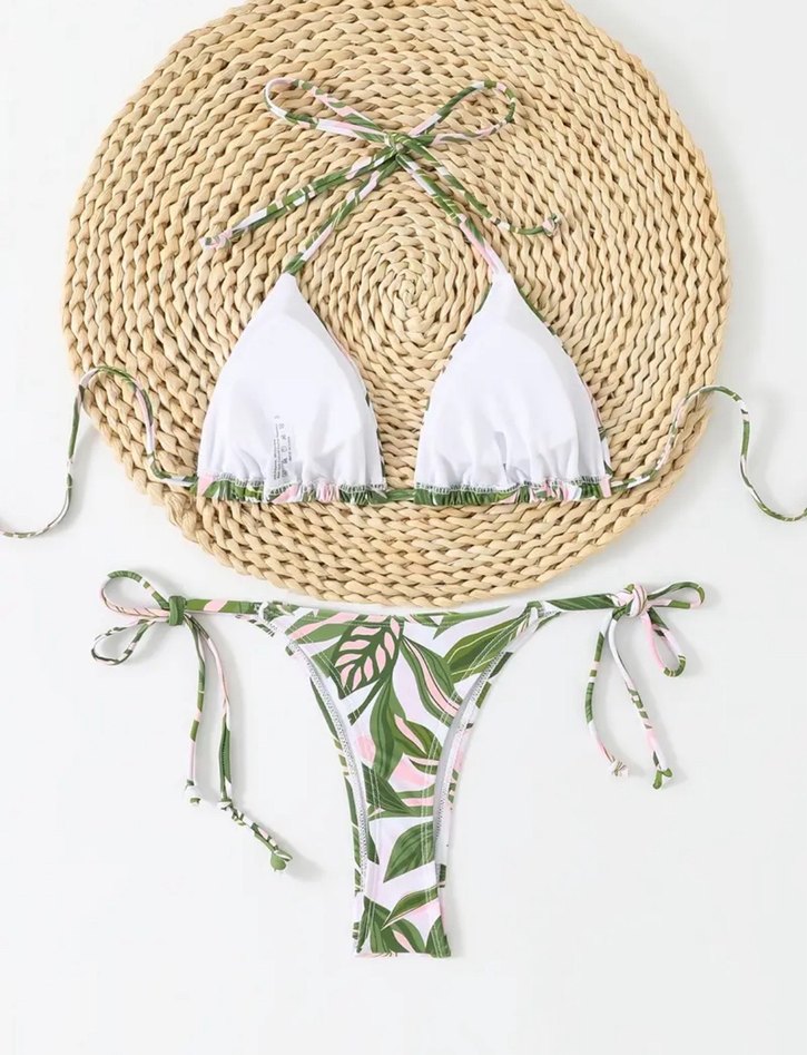 Yeşil Bağlamalı Bohem Bikini Takımı - Görsel 2