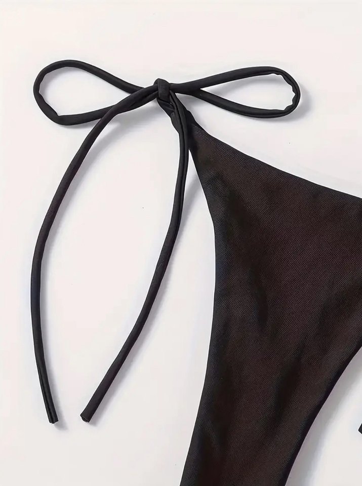 Siyah İnce Askılı Bikini - Görsel 3