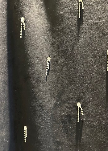 Zincir Detaylı Siyah Kadın Süet Midi Elbise - Görsel 4