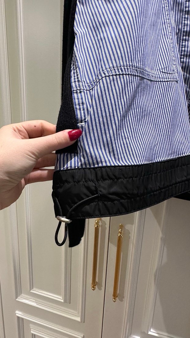 Düğmeli, Nakışlı Lacivert Hamile Kot Ceketi - Görsel 3