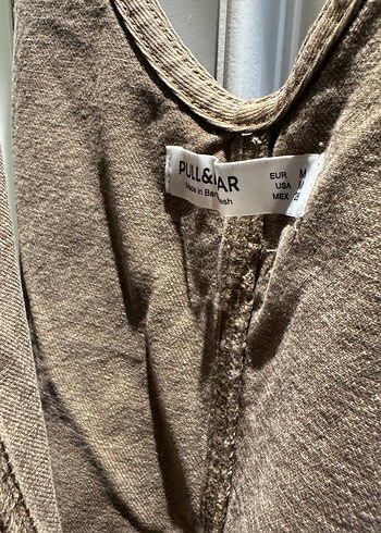 Kadın Kahverengi Keten Midi Tulum - Görsel 4