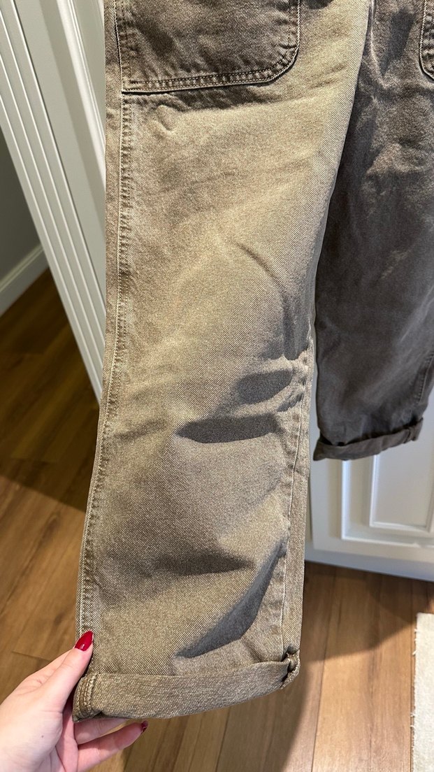 Kadın Kahverengi Keten Midi Tulum - Görsel 2