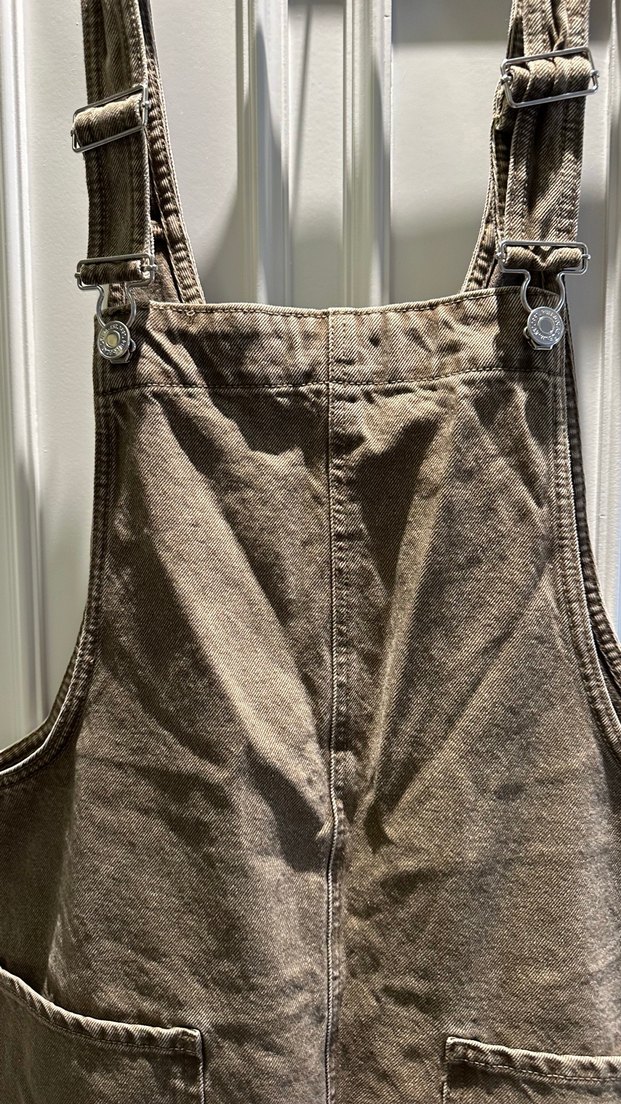 Kadın Kahverengi Keten Midi Tulum - Görsel 3