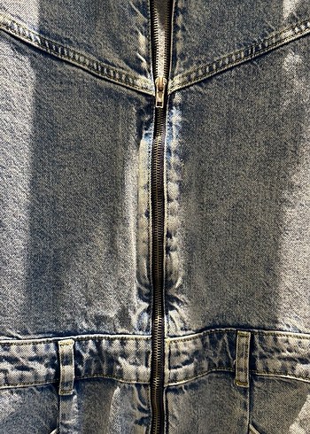 Kadın Gri Denim Tulum - Görsel 4