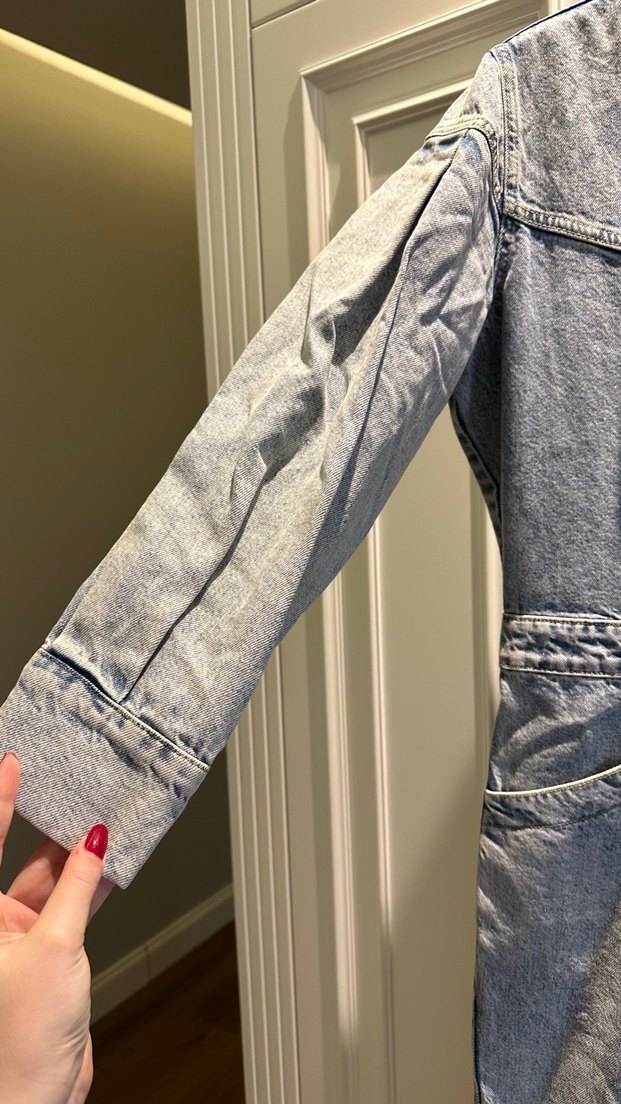 Kadın Gri Denim Tulum - Görsel 3