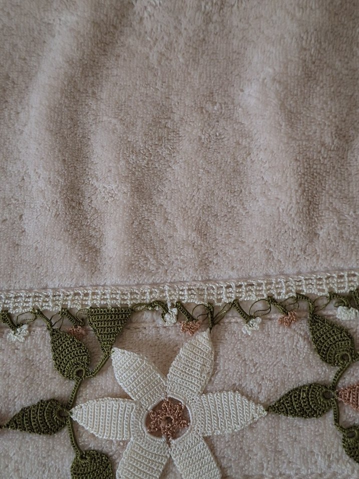 Bohem, filoş iple yapılmış çeyizlik havlular - Görsel 5