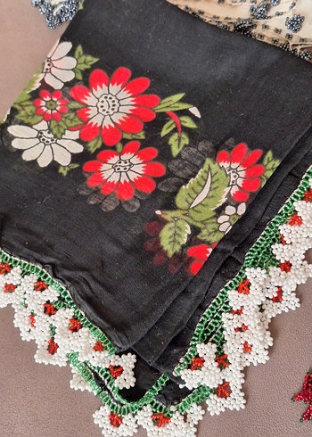 Boncuk İşlemeli Bohem Kadın Yazmaları - Görsel 5