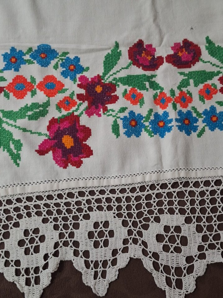 Nakışlı ve Dantelli Masa Örtüsü,runner, perde adayı - Görsel 2