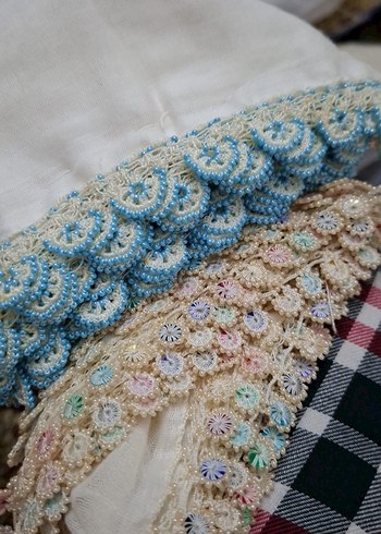 Boncuk oyalı tülbent yazmalar - Görsel 4