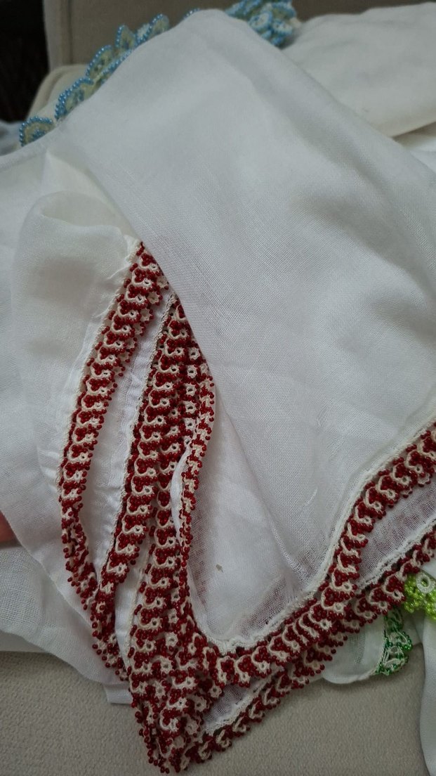 Boncuk oyalı tülbent yazmalar - Görsel 2