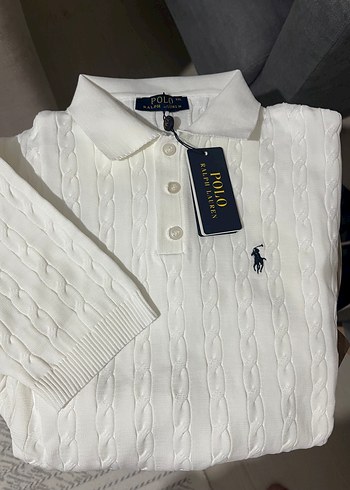 Polo Ralph Lauren Beyaz Kisa Kollu Orgu Triko