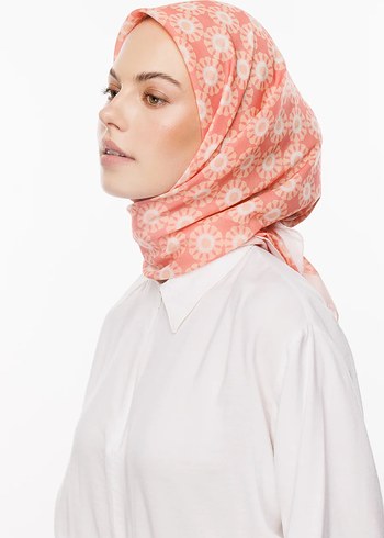 Pembe Pastel Desenli Bohem Kadın Şal