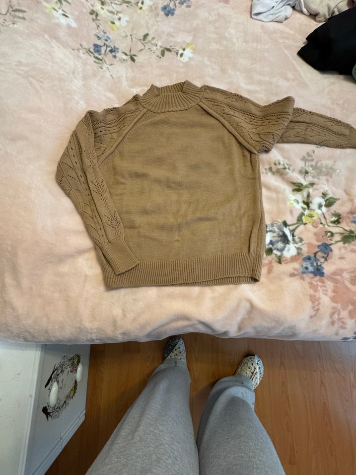 Bej Örgü Kadın Kazak, Bohem Tarz - Görsel 3