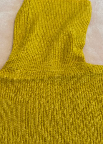 Sarı Boğazlı Triko Kadın Kazak - Görsel 5