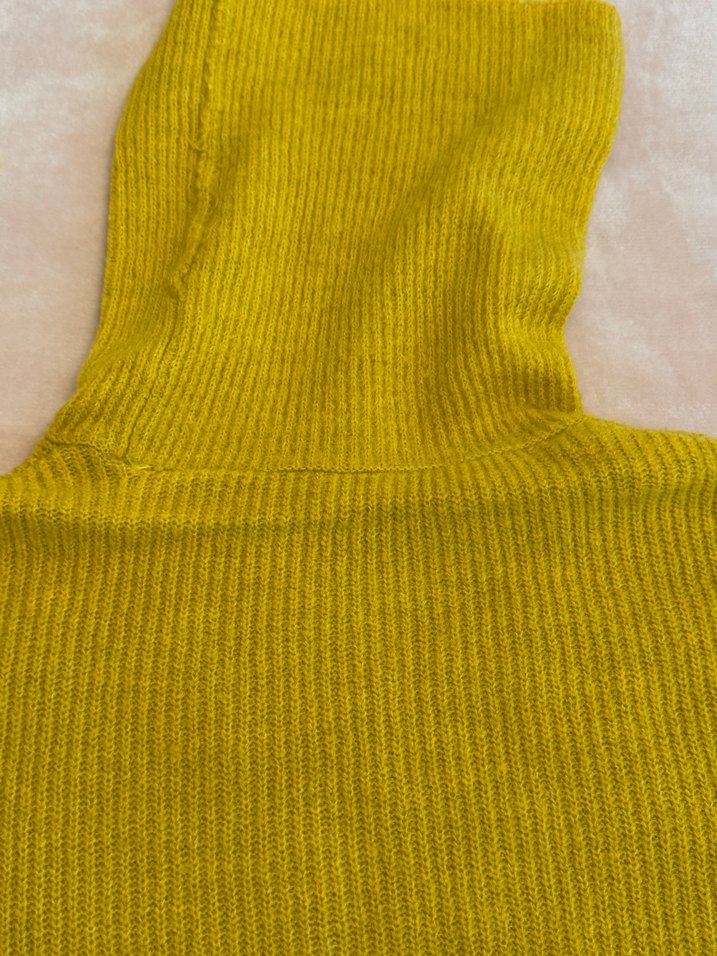 Sarı Boğazlı Triko Kadın Kazak - Görsel 5