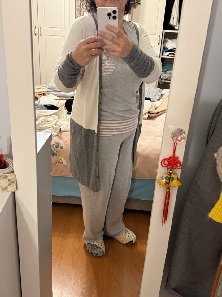 Gri Midi Hırka, Rahat Kesim, Pamuk - Görsel 2