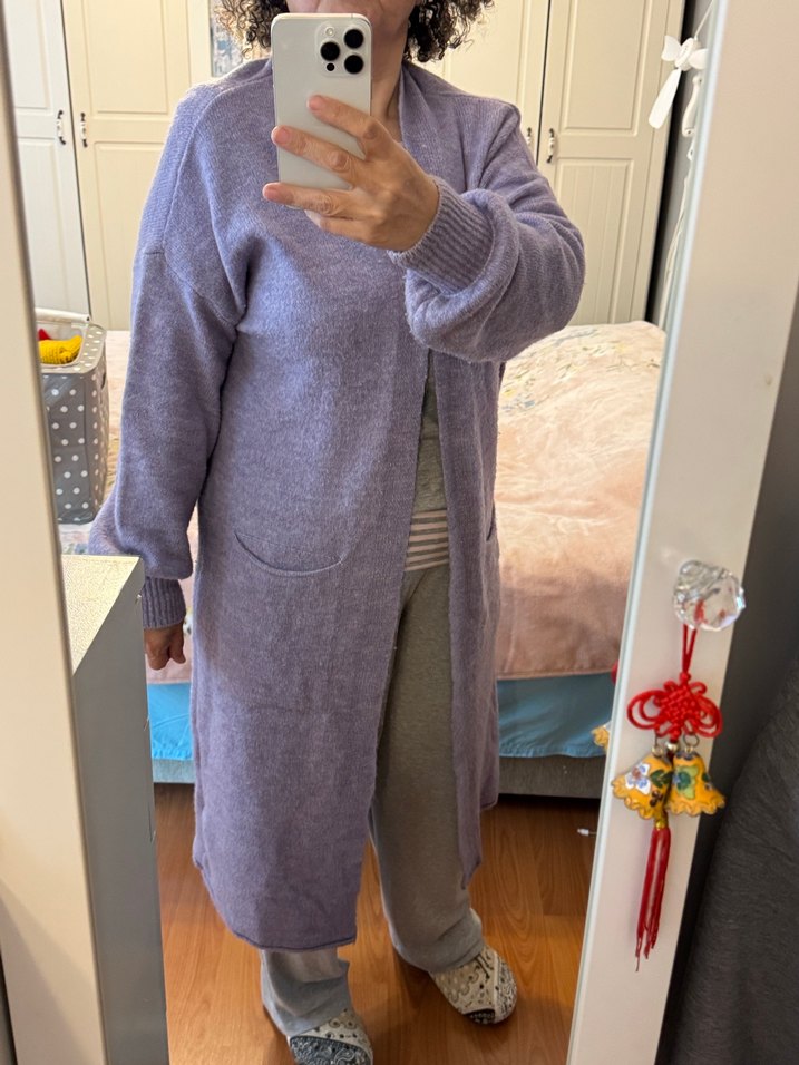 LilaMidi Örgü Kadın Hırka - Görsel 2