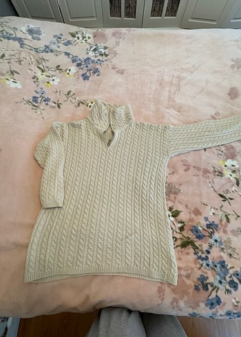 Beyaz Örgü Kadın Triko Kazak - Görsel 9