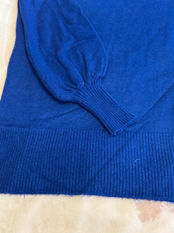 Düğmeli Lacivert Kadın Triko Kazak - Görsel 4