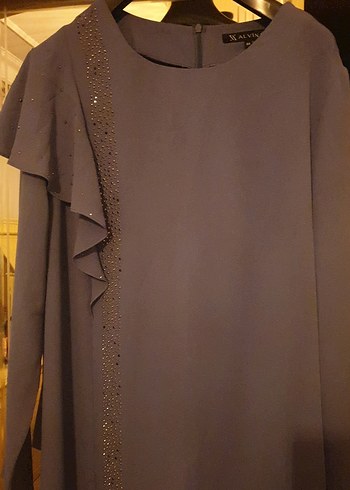44 Beden gri Renk indigo mavisi tunik