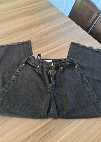 Mango Füme Kemerli Bol Kesim Kot Pantolon - Görsel 4