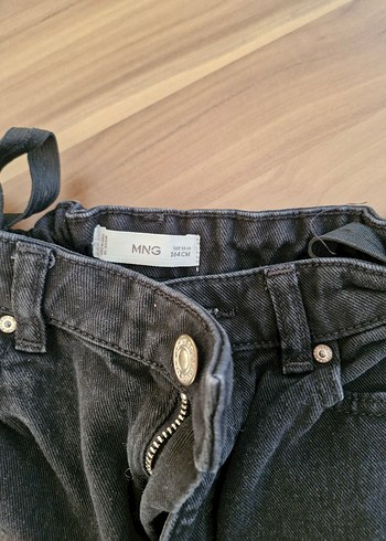 Mango Füme Kemerli Bol Kesim Kot Pantolon - Görsel 3