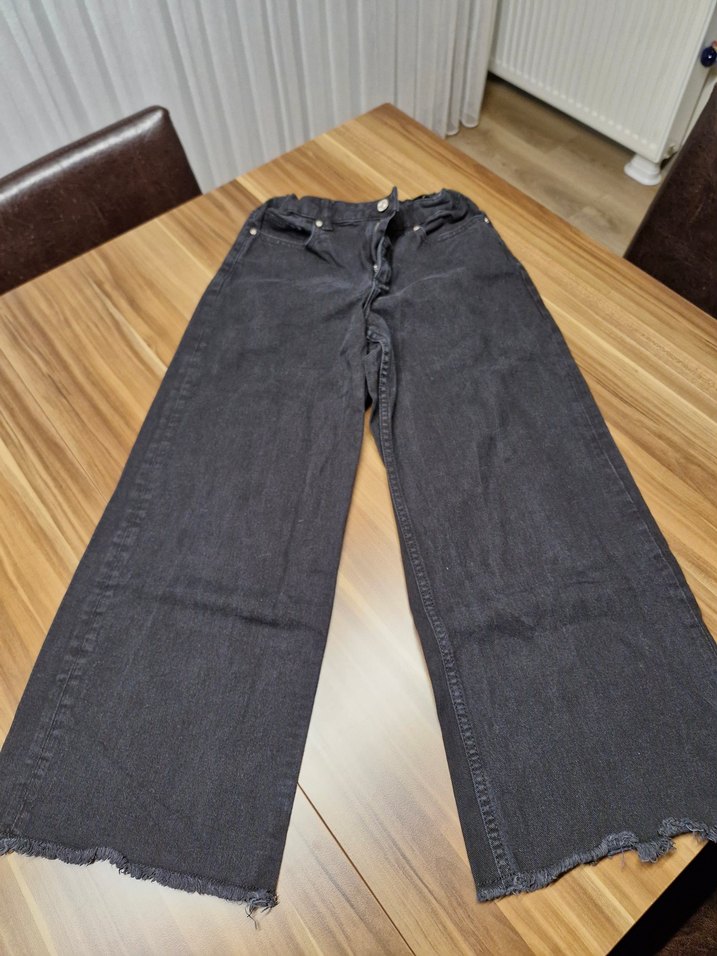 Mango Füme Kemerli Bol Kesim Kot Pantolon - Görsel 5