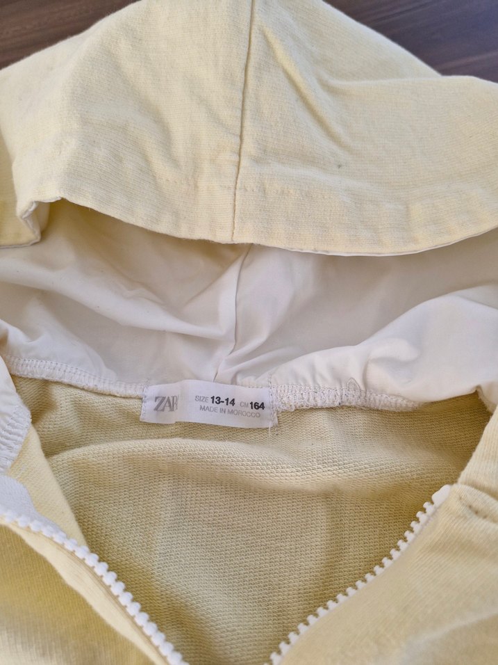 Zara sarı Kapüşonlu Fermuarlı Mini Sweatshirt - Görsel 3