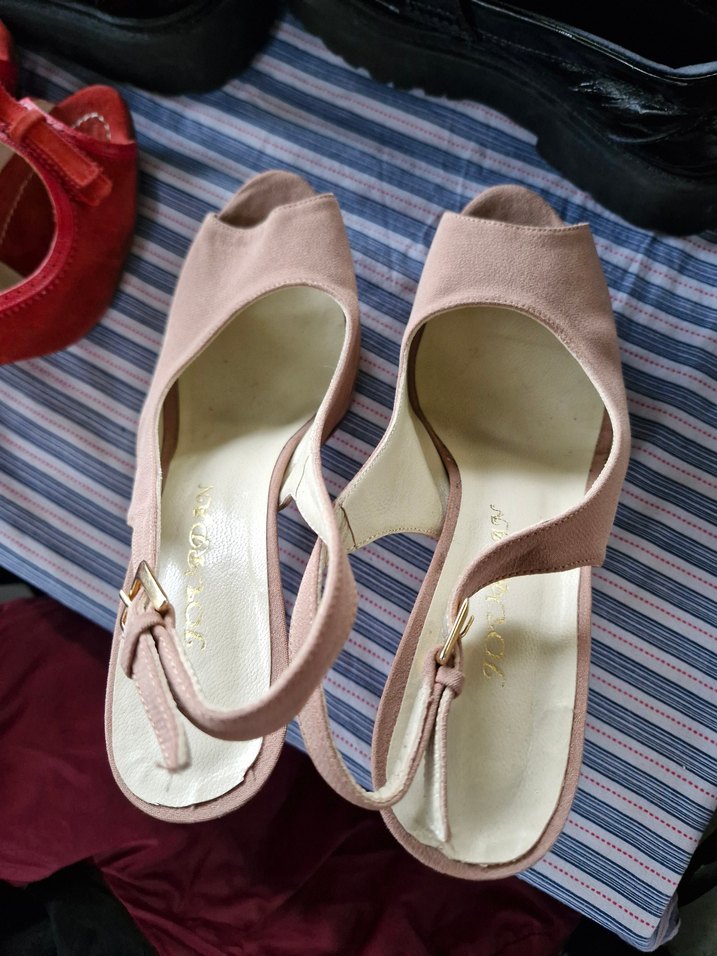 Bej Süet Topuklu Kadın Ayakkabı - Görsel 2