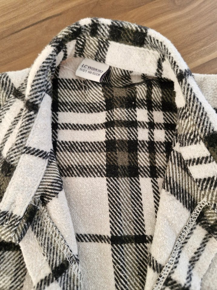 Yeşil Ekoseli Düğmeli Kız Çocuk Oduncu Gömlek - Görsel 2