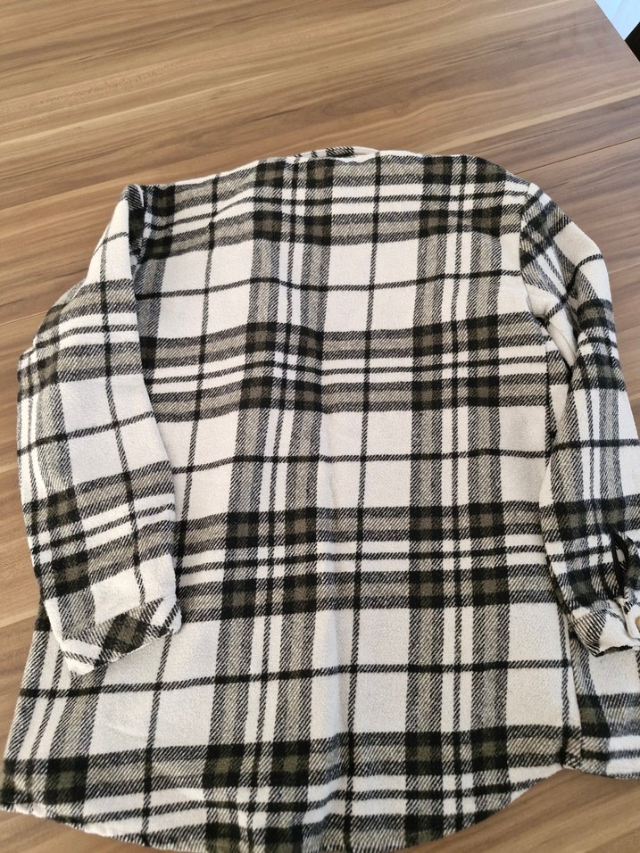 Yeşil Ekoseli Düğmeli Kız Çocuk Oduncu Gömlek - Görsel 4