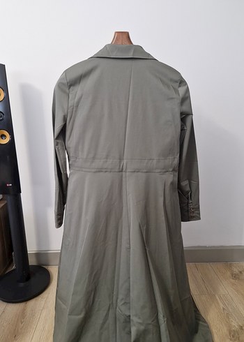 Latifa Marka Düğmeli Uzun Likralı Yeşil Elbise - Görsel 5