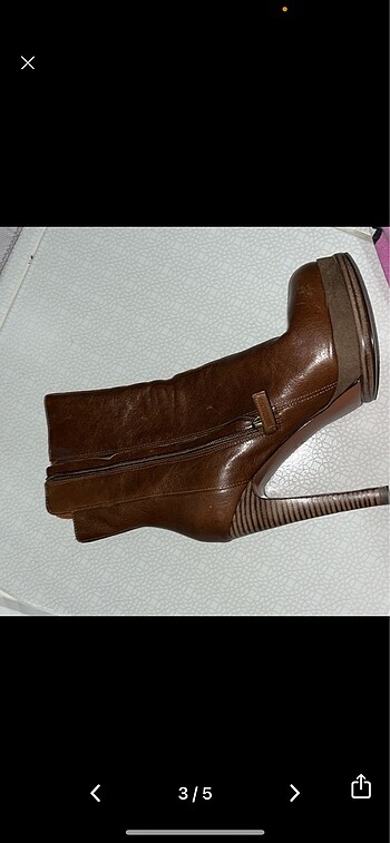 36 Beden Nine west gerçek deri kahverengi bot