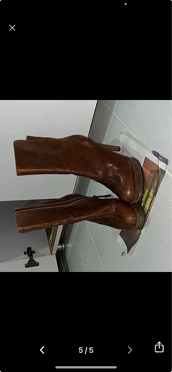 36 Beden kahverengi Renk Nine west gerçek deri kahverengi bot